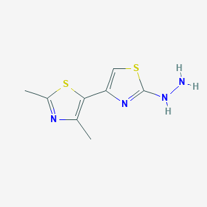 molecular formula C8H10N4S2 B2606882 [4-(2,4-Dimethyl-1,3-thiazol-5-yl)-1,3-thiazol-2-yl]hydrazine CAS No. 886495-33-6