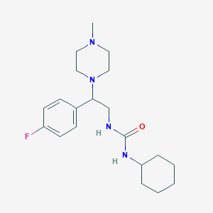 molecular formula C20H31FN4O B2606889 1-Cyclohexyl-3-(2-(4-fluorophenyl)-2-(4-methylpiperazin-1-yl)ethyl)urea CAS No. 898414-34-1