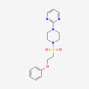 molecular formula C16H20N4O3S B2606891 2-(4-((2-Phenoxyethyl)sulfonyl)piperazin-1-yl)pyrimidine CAS No. 1351594-87-0