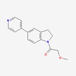 molecular formula C16H16N2O2 B2606892 2-Methoxy-1-(5-(pyridin-4-yl)indolin-1-yl)ethanone CAS No. 2034226-19-0