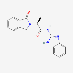 molecular formula C18H16N4O2 B2606906 (S)-N-(1H-Benzo[d]imidazol-2-yl)-2-(1-oxoisoindolin-2-yl)propanamide CAS No. 2189366-77-4