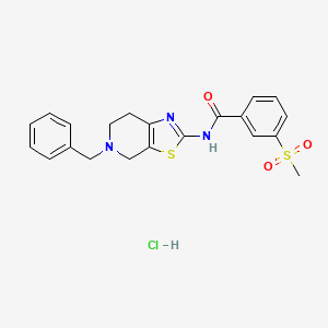 molecular formula C21H22ClN3O3S2 B2606908 盐酸N-(5-苄基-4,5,6,7-四氢噻唑并[5,4-c]吡啶-2-基)-3-(甲基磺酰基)苯甲酰胺 CAS No. 1189922-95-9