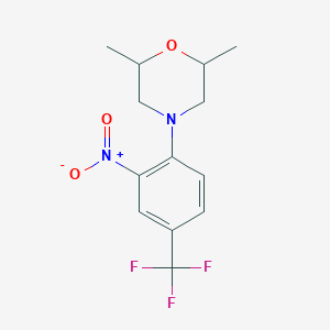 molecular formula C13H15F3N2O3 B2606914 2,6-Dimethyl-4-[2-nitro-4-(trifluoromethyl)phenyl]morpholine CAS No. 405910-36-3