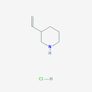 molecular formula C7H14ClN B2606925 3-Ethenylpiperidine hydrochloride CAS No. 146667-88-1; 57502-49-5