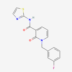 molecular formula C16H12FN3O2S B2606926 1-(3-fluorobenzyl)-2-oxo-N-(thiazol-2-yl)-1,2-dihydropyridine-3-carboxamide CAS No. 951527-38-1