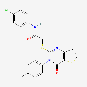B2606932 N-(4-chlorophenyl)-2-[[3-(4-methylphenyl)-4-oxo-6,7-dihydrothieno[3,2-d]pyrimidin-2-yl]sulfanyl]acetamide CAS No. 686771-91-5