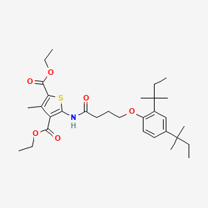 molecular formula C31H45NO6S B2606978 Diethyl 5-(4-(2,4-di-tert-pentylphenoxy)butanamido)-3-methylthiophene-2,4-dicarboxylate CAS No. 307341-21-5