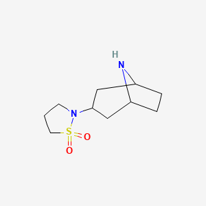 molecular formula C10H18N2O2S B2606986 2-(8-Azabicyclo[3.2.1]octan-3-yl)-1,2-thiazolidine 1,1-dioxide CAS No. 1249924-35-3