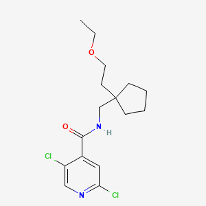 2,5-dichloro-N-{[1-(2-ethoxyethyl)cyclopentyl]methyl}pyridine-4-carboxamide