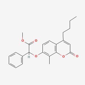 molecular formula C23H24O5 B2606991 Methyl 2-(4-butyl-8-methyl-2-oxochromen-7-yl)oxy-2-phenylacetate CAS No. 670243-22-8