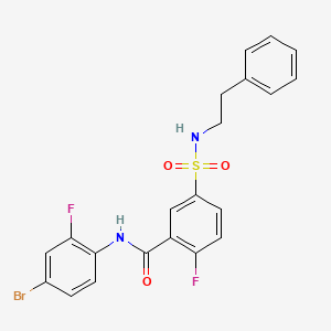 N-(4-bromo-2-fluorophenyl)-2-fluoro-5-(N-phenethylsulfamoyl)benzamide