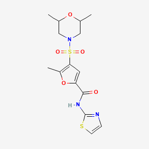 4-((2,6-dimethylmorpholino)sulfonyl)-5-methyl-N-(thiazol-2-yl)furan-2-carboxamide