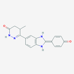 molecular formula C18H16N4O2 B026070 4-methyl-3-[2-(4-oxocyclohexa-2,5-dien-1-ylidene)-1,3-dihydrobenzimidazol-5-yl]-4,5-dihydro-1H-pyridazin-6-one CAS No. 108381-22-2