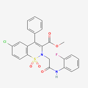 methyl 6-chloro-2-(2-((2-fluorophenyl)amino)-2-oxoethyl)-4-phenyl-2H-benzo[e][1,2]thiazine-3-carboxylate 1,1-dioxide