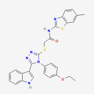 2-((4-(4-ethoxyphenyl)-5-(1H-indol-3-yl)-4H-1,2,4-triazol-3-yl)thio)-N-(6-methylbenzo[d]thiazol-2-yl)acetamide