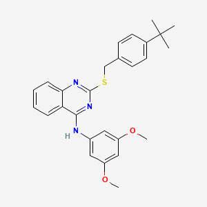molecular formula C27H29N3O2S B2607012 2-[(4-tert-butylbenzyl)thio]-N-(3,5-dimethoxyphenyl)quinazolin-4-amine CAS No. 688356-23-2
