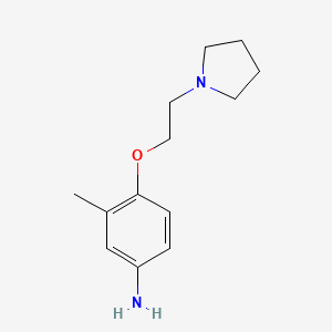 molecular formula C13H20N2O B2607024 3-甲基-4-[2-(吡咯烷-1-基)乙氧基]苯胺 CAS No. 862874-66-6