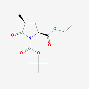 molecular formula C13H21NO5 B2607041 (2S,4S)-1-Boc-4-methyl-5-oxopyrrolidine-2-carboxylic acid ethyl ester CAS No. 553679-44-0