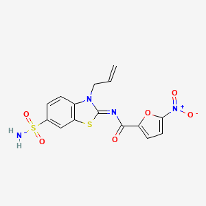 molecular formula C15H12N4O6S2 B2607045 (Z)-N-(3-allyl-6-sulfamoylbenzo[d]thiazol-2(3H)-ylidene)-5-nitrofuran-2-carboxamide CAS No. 887200-09-1