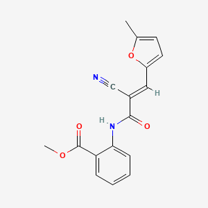 (E)-methyl 2-(2-cyano-3-(5-methylfuran-2-yl)acrylamido)benzoate