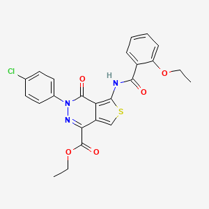 molecular formula C24H20ClN3O5S B2607049 3-(4-氯苯基)-5-(2-乙氧基苯甲酰胺)-4-氧代-3,4-二氢噻吩并[3,4-d]哒嗪-1-羧酸乙酯 CAS No. 851950-29-3