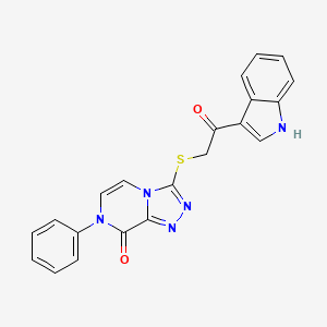 molecular formula C21H15N5O2S B2607057 3-((2-(1H-吲哚-3-基)-2-氧代乙基)硫代)-7-苯基-[1,2,4]三唑并[4,3-a]嘧啶-8(7H)-酮 CAS No. 1189972-46-0