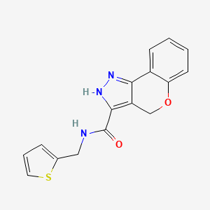 molecular formula C16H13N3O2S B2607060 N-(thiophen-2-ylmethyl)-2,4-dihydrochromeno[4,3-c]pyrazole-3-carboxamide CAS No. 1448028-77-0