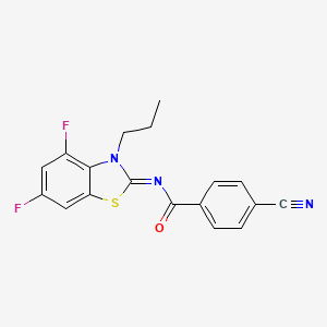 molecular formula C18H13F2N3OS B2607062 (Z)-4-cyano-N-(4,6-difluoro-3-propylbenzo[d]thiazol-2(3H)-ylidene)benzamide CAS No. 1006777-87-2