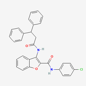 N-(4-chlorophenyl)-3-(3,3-diphenylpropanamido)benzofuran-2-carboxamide