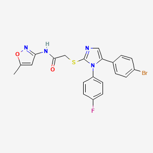 2-((5-(4-bromophenyl)-1-(4-fluorophenyl)-1H-imidazol-2-yl)thio)-N-(5-methylisoxazol-3-yl)acetamide