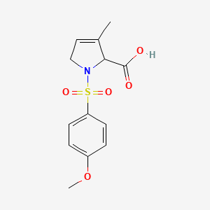 molecular formula C13H15NO5S B2607070 1-(4-methoxybenzenesulfonyl)-3-methyl-2,5-dihydro-1H-pyrrole-2-carboxylic acid CAS No. 1218181-94-2