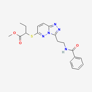 molecular formula C19H21N5O3S B2607076 Methyl 2-((3-(2-benzamidoethyl)-[1,2,4]triazolo[4,3-b]pyridazin-6-yl)thio)butanoate CAS No. 893993-22-1