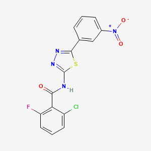molecular formula C15H8ClFN4O3S B2607077 2-chloro-6-fluoro-N-[5-(3-nitrophenyl)-1,3,4-thiadiazol-2-yl]benzamide CAS No. 391862-49-0