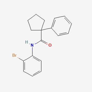molecular formula C18H18BrNO B2607091 N-(2-溴苯基)(苯基环戊基)甲酰胺 CAS No. 854417-22-4