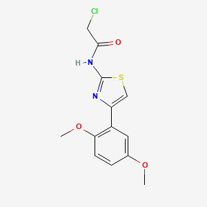 molecular formula C13H13ClN2O3S B2607105 2-chloro-N-[4-(2,5-dimethoxyphenyl)-1,3-thiazol-2-yl]acetamide CAS No. 91402-37-8