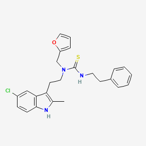 molecular formula C25H26ClN3OS B2607107 1-(2-(5-chloro-2-methyl-1H-indol-3-yl)ethyl)-1-(furan-2-ylmethyl)-3-phenethylthiourea CAS No. 851971-16-9