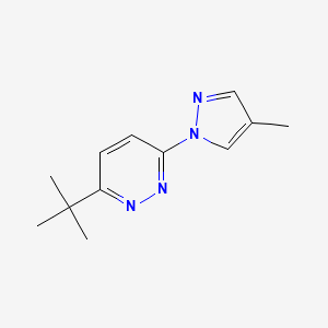 molecular formula C12H16N4 B2607110 3-Tert-butyl-6-(4-methylpyrazol-1-yl)pyridazine CAS No. 2320419-86-9