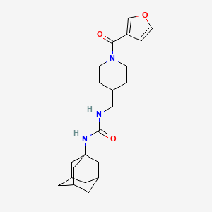 molecular formula C22H31N3O3 B2607113 1-((1R,3s)-adamantan-1-yl)-3-((1-(furan-3-carbonyl)piperidin-4-yl)methyl)urea CAS No. 1396815-14-7