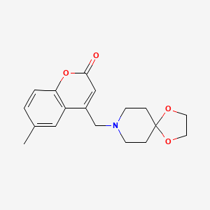 molecular formula C18H21NO4 B2607134 4-(1,4-Dioxa-8-azaspiro[4.5]decan-8-ylmethyl)-6-methylchromen-2-one CAS No. 859112-47-3