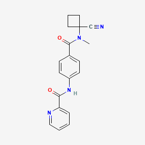 molecular formula C19H18N4O2 B2607151 N-{4-[(1-cyanocyclobutyl)(methyl)carbamoyl]phenyl}pyridine-2-carboxamide CAS No. 1258722-20-1