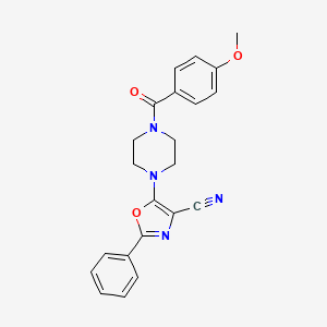molecular formula C22H20N4O3 B2607153 5-(4-(4-甲氧基苯甲酰)哌嗪-1-基)-2-苯基恶唑-4-腈 CAS No. 905432-98-6