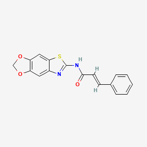 molecular formula C17H12N2O3S B2607154 (E)-N-([1,3]dioxolo[4,5-f][1,3]benzothiazol-6-yl)-3-phenylprop-2-enamide CAS No. 1321999-89-6