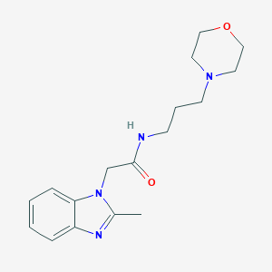 molecular formula C17H24N4O2 B260716 2-(2-methyl-1H-benzimidazol-1-yl)-N-[3-(4-morpholinyl)propyl]acetamide 