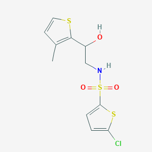 molecular formula C11H12ClNO3S3 B2607169 5-氯-N-(2-羟基-2-(3-甲基噻吩-2-基)乙基)噻吩-2-磺酰胺 CAS No. 1351630-26-6