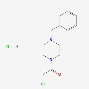 molecular formula C14H20Cl2N2O B2607183 1-(氯乙酰基)-4-(2-甲基苄基)哌嗪盐酸盐 CAS No. 1049720-70-8