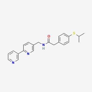 molecular formula C22H23N3OS B2607186 N-([2,3'-联吡啶]-5-基甲基)-2-(4-(异丙硫基)苯基)乙酰胺 CAS No. 2034448-76-3