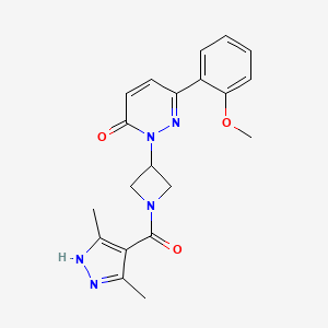 molecular formula C20H21N5O3 B2607193 2-[1-(3,5-Dimethyl-1H-pyrazole-4-carbonyl)azetidin-3-yl]-6-(2-methoxyphenyl)pyridazin-3-one CAS No. 2379949-63-8