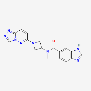 molecular formula C17H16N8O B2607200 N-甲基-N-(1-{[1,2,4]三唑并[4,3-b]哒嗪-6-基}氮杂环丁-3-基)-1H-1,3-苯并二唑-5-甲酰胺 CAS No. 2200357-18-0