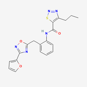 molecular formula C19H17N5O3S B2607208 N-(2-((3-(呋喃-2-基)-1,2,4-恶二唑-5-基)甲基)苯基)-4-丙基-1,2,3-噻二唑-5-甲酰胺 CAS No. 1798018-92-4