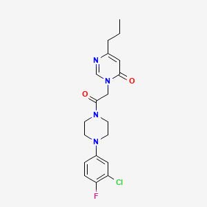 molecular formula C19H22ClFN4O2 B2607212 3-(2-(4-(3-氯-4-氟苯基)哌嗪-1-基)-2-氧代乙基)-6-丙基嘧啶-4(3H)-酮 CAS No. 1170429-53-4